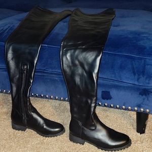 Black Thigh High Boots